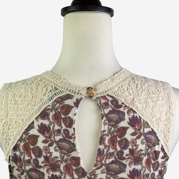 Maeve Anthropologie Laced Eleanor Blouse Size S Sleeveless Floral Boho - Picture 7 of 12